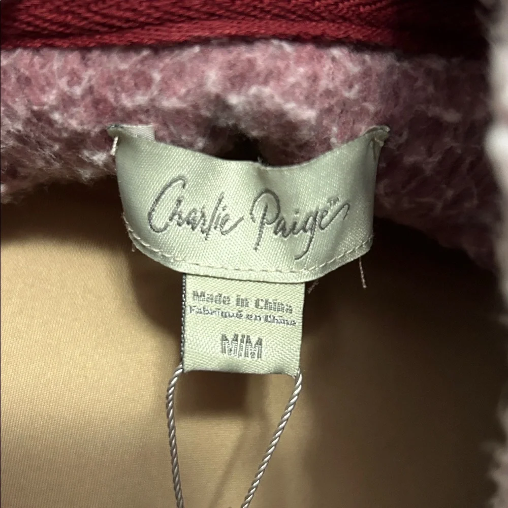 Charlie Paige Pink Sherpa Quarter Zip Pullover